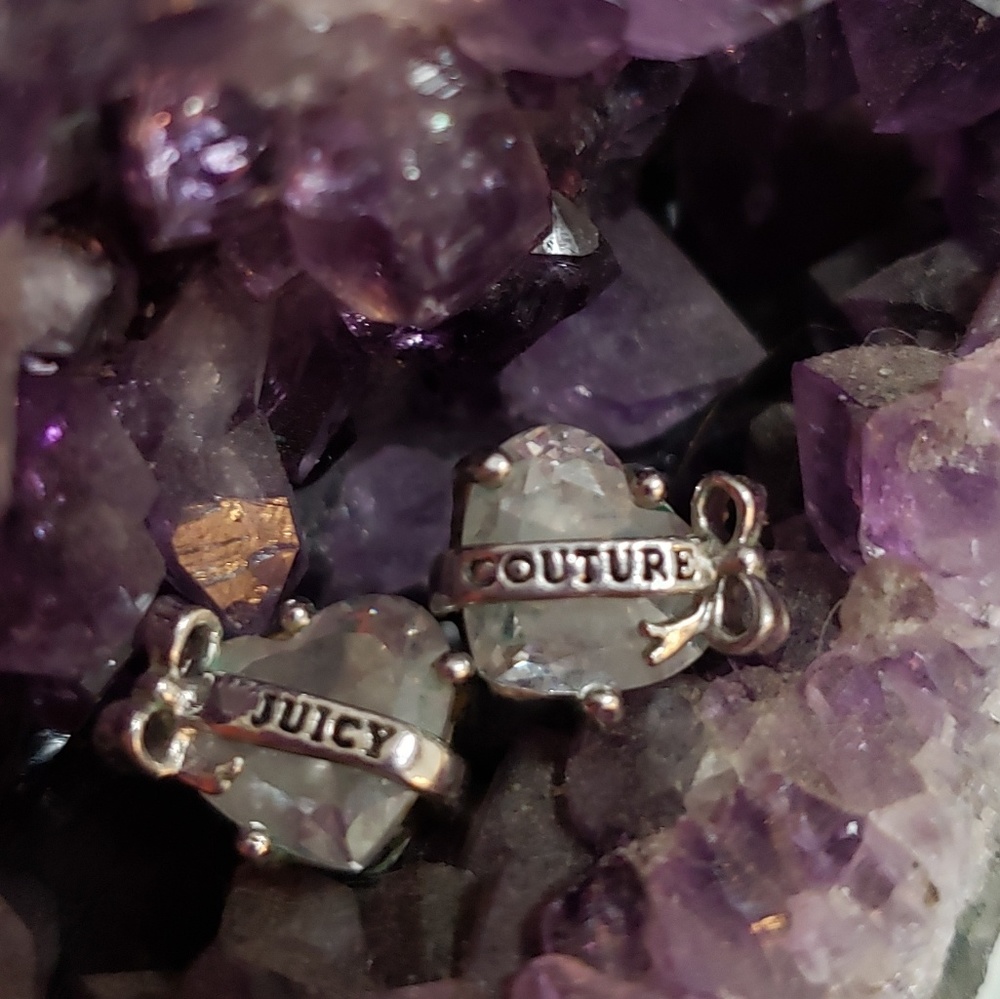 Juicy Couture Heart Rhinestone Earrings